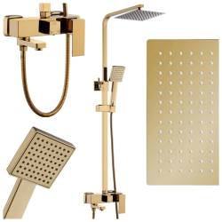 BATERIA PRYSZNICOWA ŁAZIENKOWA Z DESZCZOWNICĄ F170C ZŁOTA F170C-GL