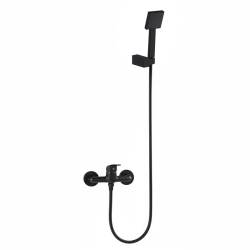 BATERIA WANNOWA ŚCIENNA PRYSZNICOWA NATRYSKOWA ZESTAW F307B-BL CZARNA F307B-BL
