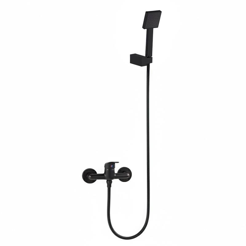 BATERIA WANNOWA ŚCIENNA PRYSZNICOWA NATRYSKOWA ZESTAW F307B-BL CZARNA F307B-BL