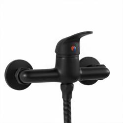 BATERIA WANNOWA ŚCIENNA PRYSZNICOWA NATRYSKOWA ZESTAW F307B-BL CZARNA F307B-BL