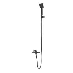 BATERIA WANNOWA ŚCIENNA PRYSZNICOWA NATRYSKOWA ZESTAW F307B-BL CZARNA F307B-BL