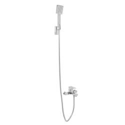BATERIA WANNOWA ŚCIENNA PRYSZNICOWA NATRYSKOWA ZESTAW F302A CHROM F302A