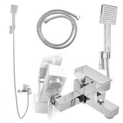 BATERIA WANNOWA ŚCIENNA PRYSZNICOWA NATRYSKOWA ZESTAW F302A CHROM F302A