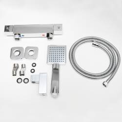 BATERIA WANNOWA ŚCIENNA PRYSZNICOWA ZESTAW Z TERMOSTATEM T202A CHROM T202A