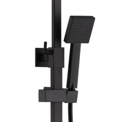 BATERIA PRYSZNICOWA Z TERMOSTATEM I DESZCZOWNICĄ T154B CZARNA T154B-BL