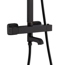 BATERIA PRYSZNICOWA Z TERMOSTATEM I DESZCZOWNICĄ T154B CZARNA T154B-BL