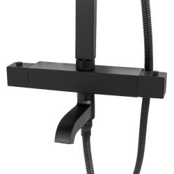 BATERIA PRYSZNICOWA Z TERMOSTATEM I DESZCZOWNICĄ T154B CZARNA T154B-BL