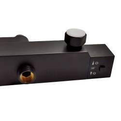 BATERIA PRYSZNICOWA Z TERMOSTATEM I DESZCZOWNICĄ T154B CZARNA T154B-BL