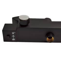 BATERIA PRYSZNICOWA Z TERMOSTATEM I DESZCZOWNICĄ T154B CZARNA T154B-BL
