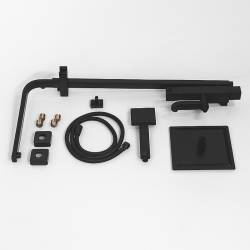 BATERIA PRYSZNICOWA Z TERMOSTATEM I DESZCZOWNICĄ T154B CZARNA T154B-BL