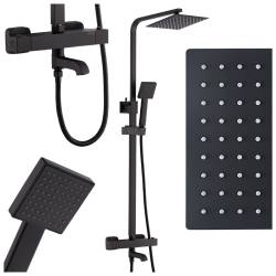 BATERIA PRYSZNICOWA Z TERMOSTATEM I DESZCZOWNICĄ T154B CZARNA T154B-BL