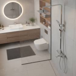 BATERIA PRYSZNICOWA Z TERMOSTATEM I DESZCZOWNICĄ T154A CHROM T154A
