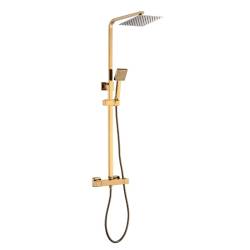 BATERIA PRYSZNICOWA Z TERMOSTATEM I DESZCZOWNICĄ T153C ZŁOTA T153C-GL