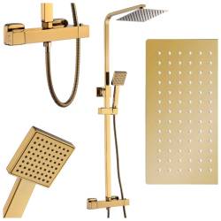 BATERIA PRYSZNICOWA Z TERMOSTATEM I DESZCZOWNICĄ T153C ZŁOTA T153C-GL
