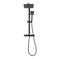 BATERIA PRYSZNICOWA Z TERMOSTATEM I DESZCZOWNICĄ T153B CZARNA T153B-BL