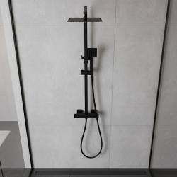 BATERIA PRYSZNICOWA Z TERMOSTATEM I DESZCZOWNICĄ T153B CZARNA T153B-BL