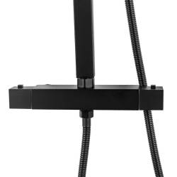 BATERIA PRYSZNICOWA Z TERMOSTATEM I DESZCZOWNICĄ T153B CZARNA T153B-BL