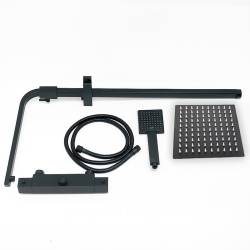 BATERIA PRYSZNICOWA Z TERMOSTATEM I DESZCZOWNICĄ T153B CZARNA T153B-BL