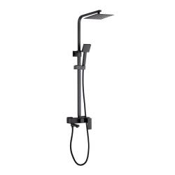 BATERIA PRYSZNICOWA Z TERMOSTATEM I DESZCZOWNICĄ F170B CZARNA F170B-BL