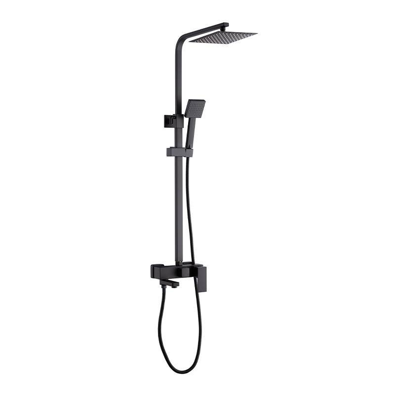 BATERIA PRYSZNICOWA Z TERMOSTATEM I DESZCZOWNICĄ F170B CZARNA F170B-BL