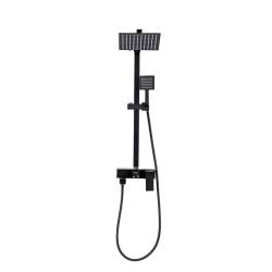 BATERIA PRYSZNICOWA Z TERMOSTATEM I DESZCZOWNICĄ F170B CZARNA F170B-BL