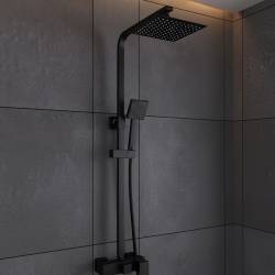 BATERIA PRYSZNICOWA Z TERMOSTATEM I DESZCZOWNICĄ F170B CZARNA F170B-BL