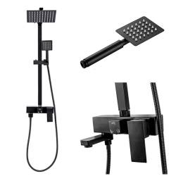 BATERIA PRYSZNICOWA Z TERMOSTATEM I DESZCZOWNICĄ F170B CZARNA F170B-BL