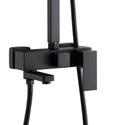 BATERIA PRYSZNICOWA Z TERMOSTATEM I DESZCZOWNICĄ F170B CZARNA F170B-BL