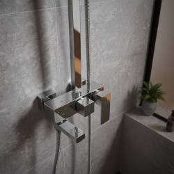 BATERIA PRYSZNICOWA ŁAZIENKOWA Z DESZCZOWNICĄ F170A CHROM F170A