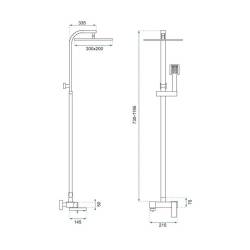 BATERIA PRYSZNICOWA ŁAZIENKOWA Z DESZCZOWNICĄ F170A CHROM F170A