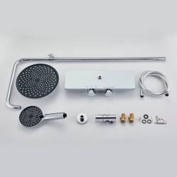 BATERIA PRYSZNICOWA Z TERMOSTATEM I DESZCZOWNICĄ F13A CHROM F13A
