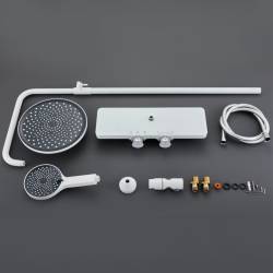 BATERIA PRYSZNICOWA Z TERMOSTATEM I DESZCZOWNICĄ F13-WH BIAŁA F13-WH