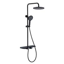 BATERIA PRYSZNICOWA Z TERMOSTATEM I DESZCZOWNICĄ F13-BL CZARNA F13-BL