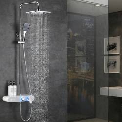 BATERIA PRYSZNICOWA NATYNKOWA F700W BIAŁA LCD F700-WH