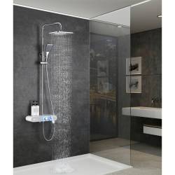 BATERIA PRYSZNICOWA NATYNKOWA F700W BIAŁA LCD F700-WH