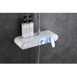 BATERIA PRYSZNICOWA NATYNKOWA F700W BIAŁA LCD F700-WH