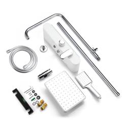 BATERIA PRYSZNICOWA NATYNKOWA F700W BIAŁA LCD F700-WH