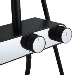 BATERIA PRYSZNICOWA ŁAZIENKOWA Z DESZCZOWNICĄ ŚCIENNA F12-BL CZARNA LCD F12-BL