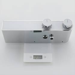 BATERIA PRYSZNICOWA ŁAZIENKOWA Z DESZCZOWNICĄ ŚCIENNA F12A CHROM LCD F12A