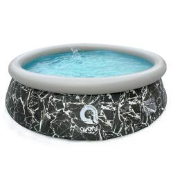 BASEN OGRODOWY POMPOWANY OKRĄGŁY MARBLE Z POMPĄ 360x76 CM MARBLE