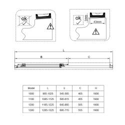 DRZWI PRYSZNICOWE SUPER SLIM NOVA CZARNE 130 CM 6 MM NOVA-BL-130