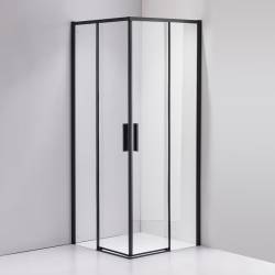 KABINA PRYSZNICOWA KWADRATOWA SUPER SLIM NOVA CZARNA 80x80 CM 6 MM NOVA-BL-80X80