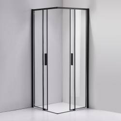 KABINA PRYSZNICOWA KWADRATOWA SUPER SLIM NOVA CZARNA 90x90 CM 6 MM NOVA-BL-90X90