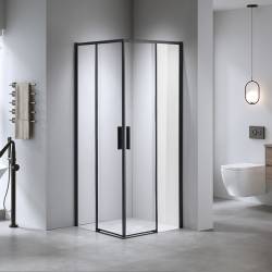 KABINA PRYSZNICOWA KWADRATOWA SUPER SLIM NOVA CZARNA 90x90 CM 6 MM NOVA-BL-90X90