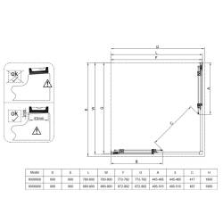 KABINA PRYSZNICOWA KWADRATOWA SUPER SLIM NOVA CZARNA 90x90 CM 6 MM NOVA-BL-90X90