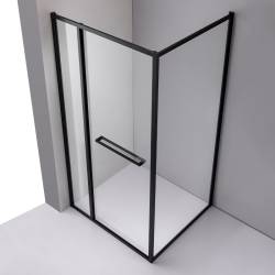 KABINA PRYSZNICOWA PROSTOKĄTNA KIRA CZARNA 100X80 CM KIRA-BL-100X80