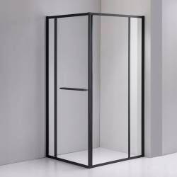 KABINA PRYSZNICOWA PROSTOKĄTNA KIRA CZARNA 100X80 CM KIRA-BL-100X80