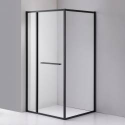 KABINA PRYSZNICOWA PROSTOKĄTNA KIRA CZARNA 100X90 CM KIRA-BL-100X90