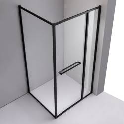 KABINA PRYSZNICOWA PROSTOKĄTNA KIRA CZARNA 100X90 CM KIRA-BL-100X90