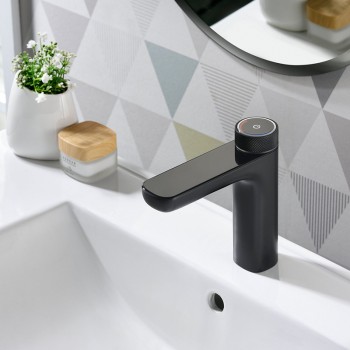Bateria łazienkowa umywalkowa black czarna F06B LCD